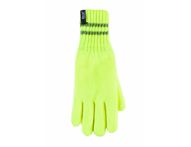HEAT HOLDERS WRK Thermal Gloves with Reflective Stripes - Yellow