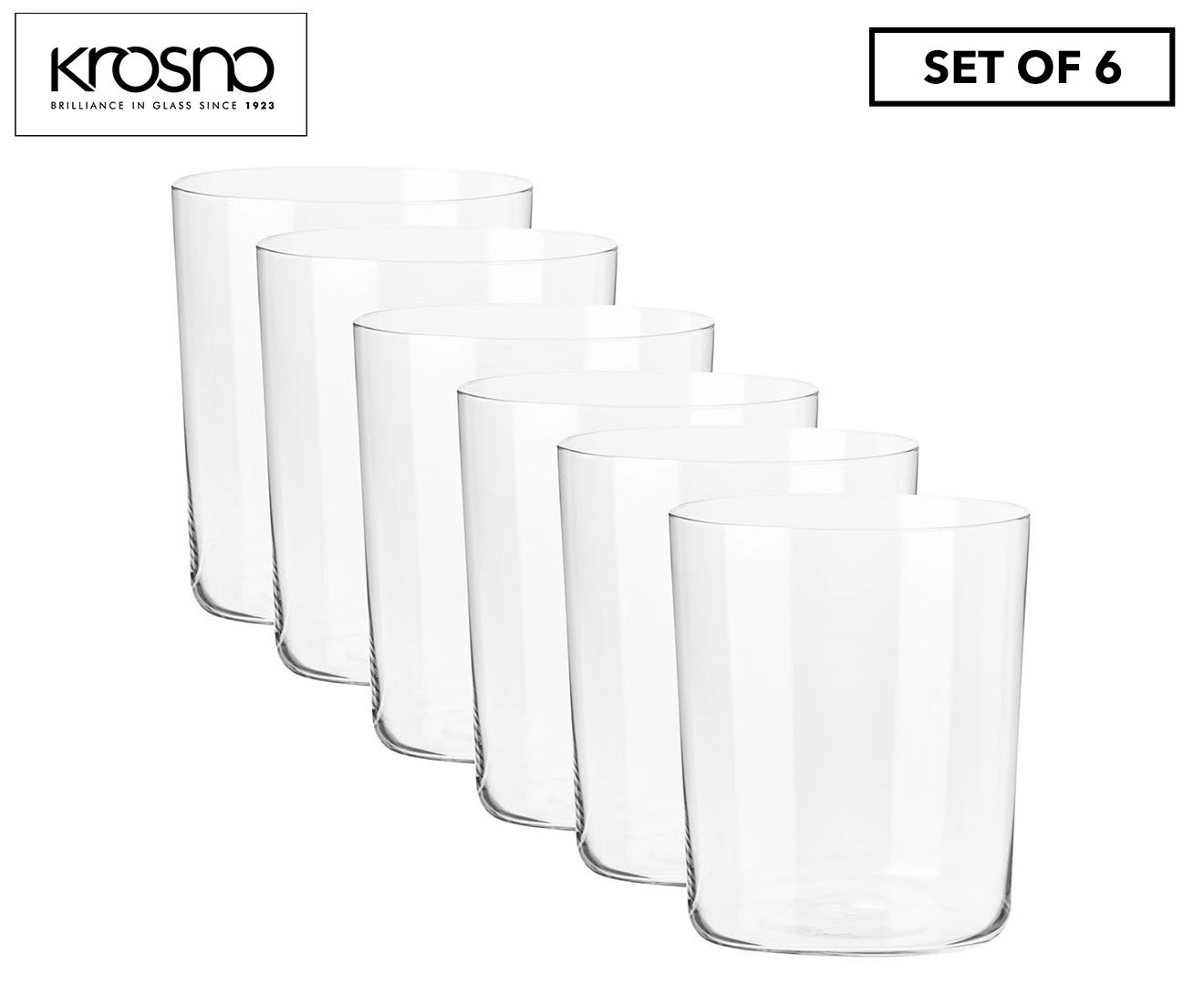 Krosno Harmony Tall Tumbler Glasses 500ml 6pc (Made in Poland)