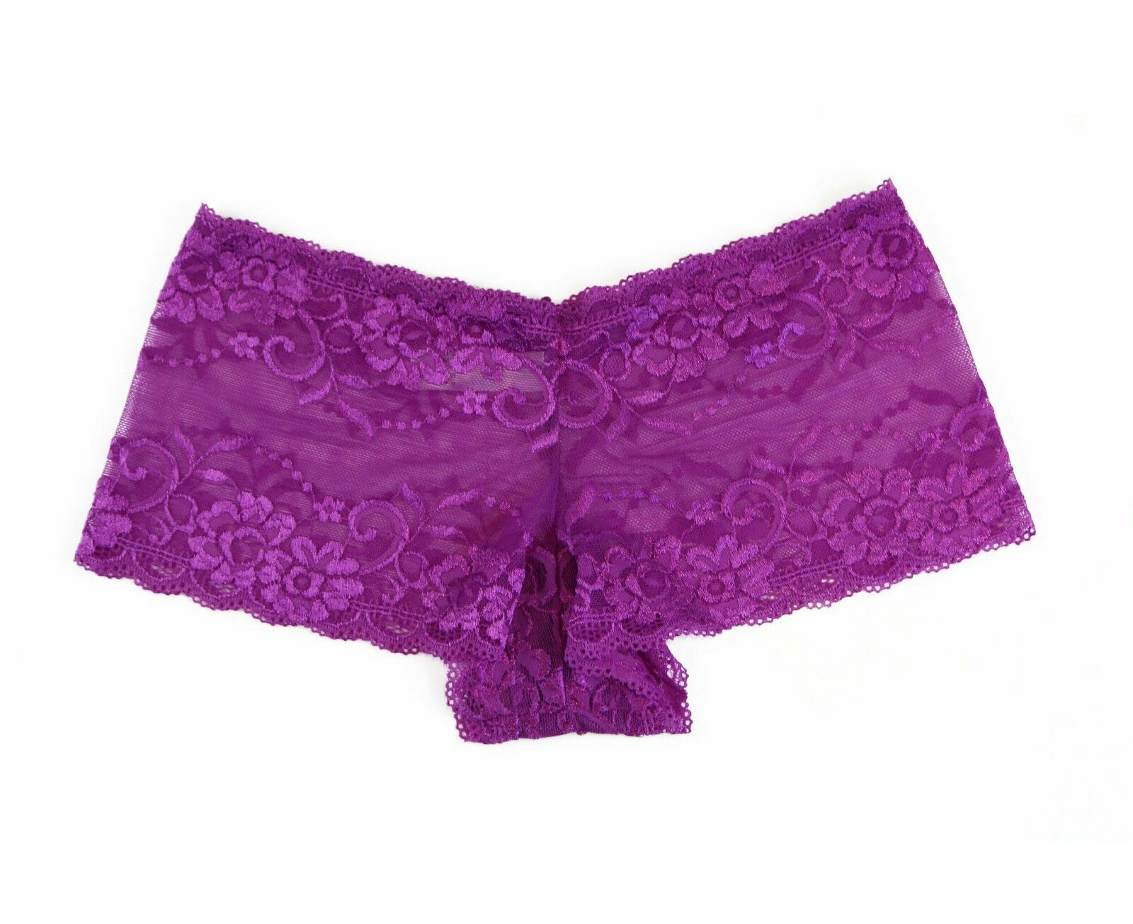 Womens Sexy Plus Size Lace Boyleg Underwear Panties Purple Lingerie -  Purple