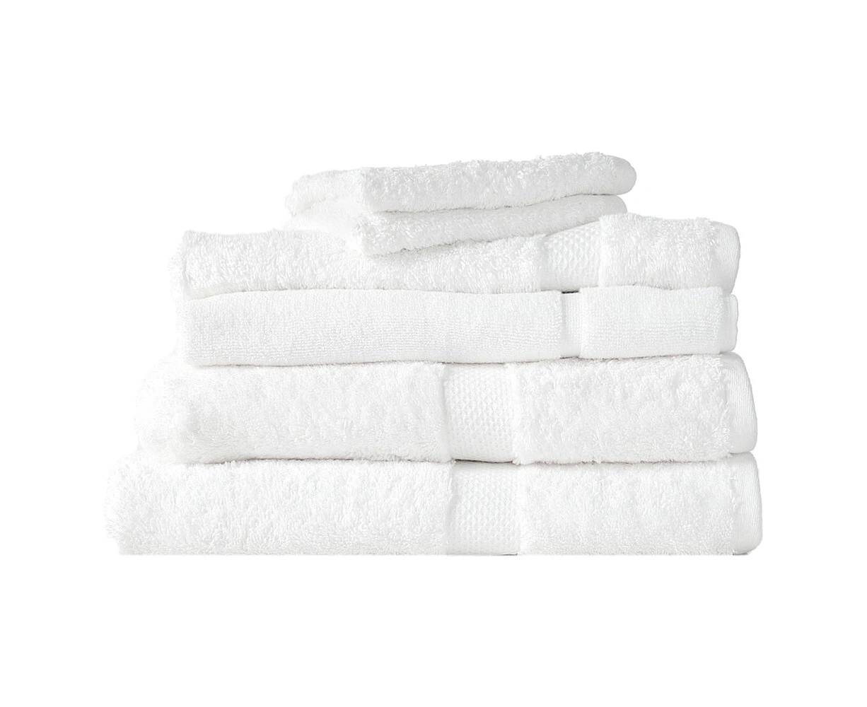 6pc Canningvale Luxury Bathroom Towel Set Royal Splendour Home Decor White