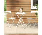 Gardeon 3PC Outdoor Bistro Set Steel Table and Chairs Patio Furniture White