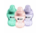 Tommee Tippee Closer to Nature Colour My World Baby Bottle 260ml - 3 pack - Pink