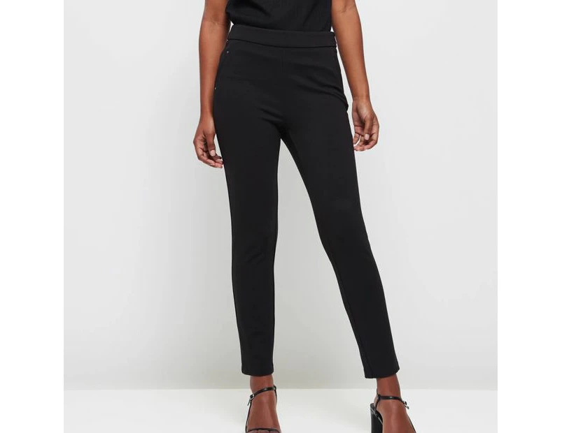 Dannii Minogue Petites Full Length Ponte Pants - Black