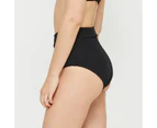 Target Crinkle High Waist Swim Bikini Briefs - Black