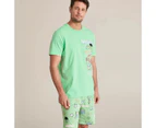 Family Matching Mens Marvel Pyjama Set - Green