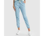 Piping Hot Chambray Jogger Pants - Blue