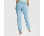 Piping Hot Chambray Jogger Pants - Blue