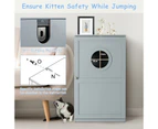 Costway 2-Tier Wood Cat Litter Storage Cabinet Enclosed Kitten Litter Box Pet Toilet Furniture Side Table Entryway Grey