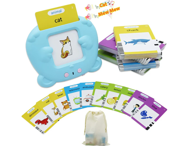 224 Words Pocket Speech Toys for Toddlers Pocket Speech Audible Flashcards, Talking Flash Cards Learning Interactive Toy for Kids Birthday Gifts