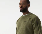 Nike Men's Therma-FIT Fitness Crew Sweatshirt - Green/Black