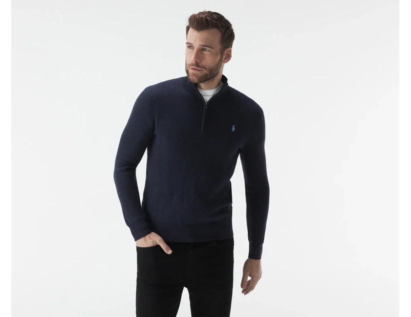 Polo Ralph Lauren Men's Classics Quarter Zip Pullover Sweatshirt - Navy Heather