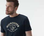 Quiksilver Men's Script Talk Tee / T-Shirt / Tshirt - Navy