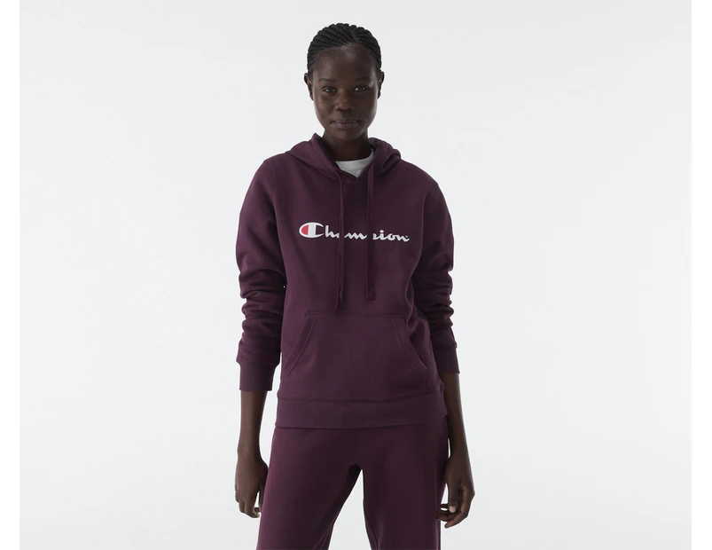 Champion script shop hoodie women's