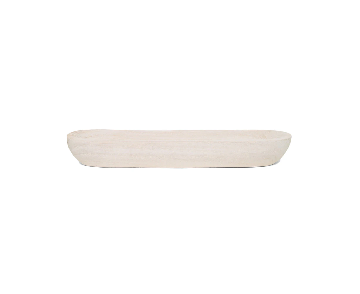 Rayell Timber Oak 14cm Wood Serving Food Tray Home Decor Storage White Wash