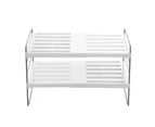 Boxsweden 2-Tier Brite Extendable Pantry Shelf - White
