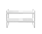 Boxsweden 2-Tier Brite Extendable Pantry Shelf - White