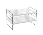 Boxsweden 2-Tier Brite Extendable Pantry Shelf - White