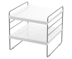 Boxsweden 2-Tier Brite Extendable Pantry Shelf - White