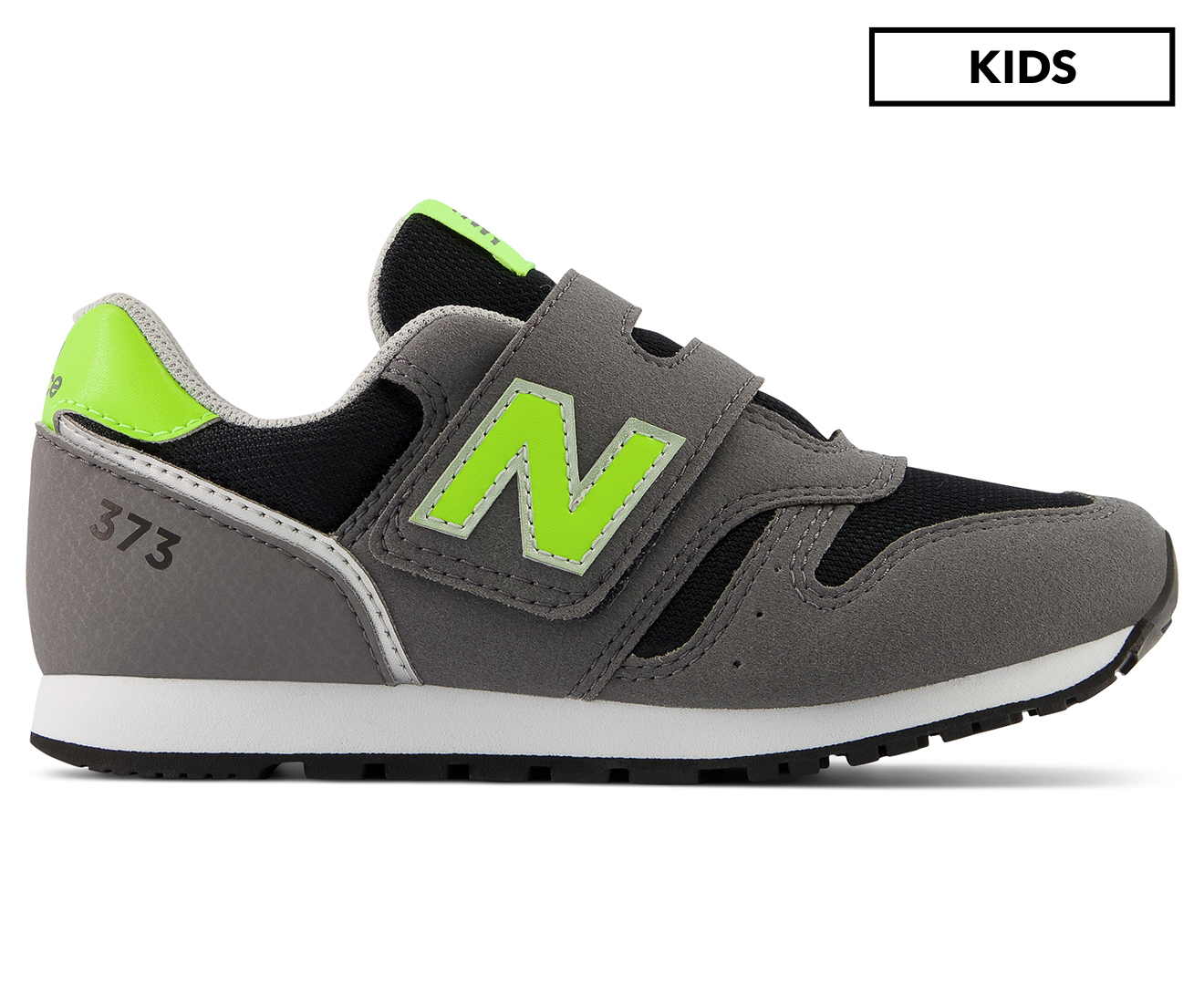 New Balance Boys' 373v2 Sneakers - Grey/Black/Green | Catch.com.au