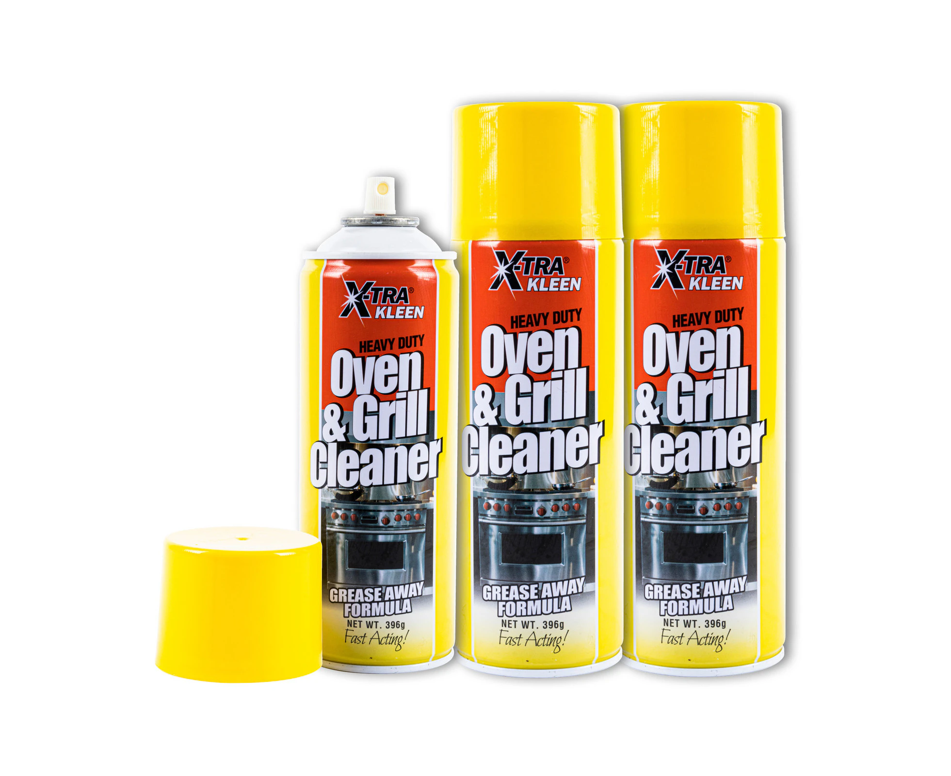 Xtra Kleen 3PK Oven Grill Cleaner Powerful Deep Clean Grease Away Formula 396g