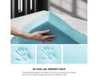 Bedra Queen 8CM Memory Foam Mattress Topper Cool Gel Bed Bamboo Cover 7-Zone