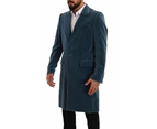 Dolce & Gabbana Blue Cotton Velvet Long Overcoat Jacket