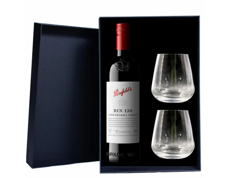 Penfolds Bin 128 Shiraz Gift Hamper includes 2 Premium Wine Glass