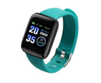 116Plus Sports Android iOS Bluetooth Touch Water Resistant Screen Fitness Tracker Smart Wrist Bracelet - Green