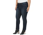 Beme Slim Legs Regular Length Diamonte Jeans - Plus Size Womens - Dark Wash