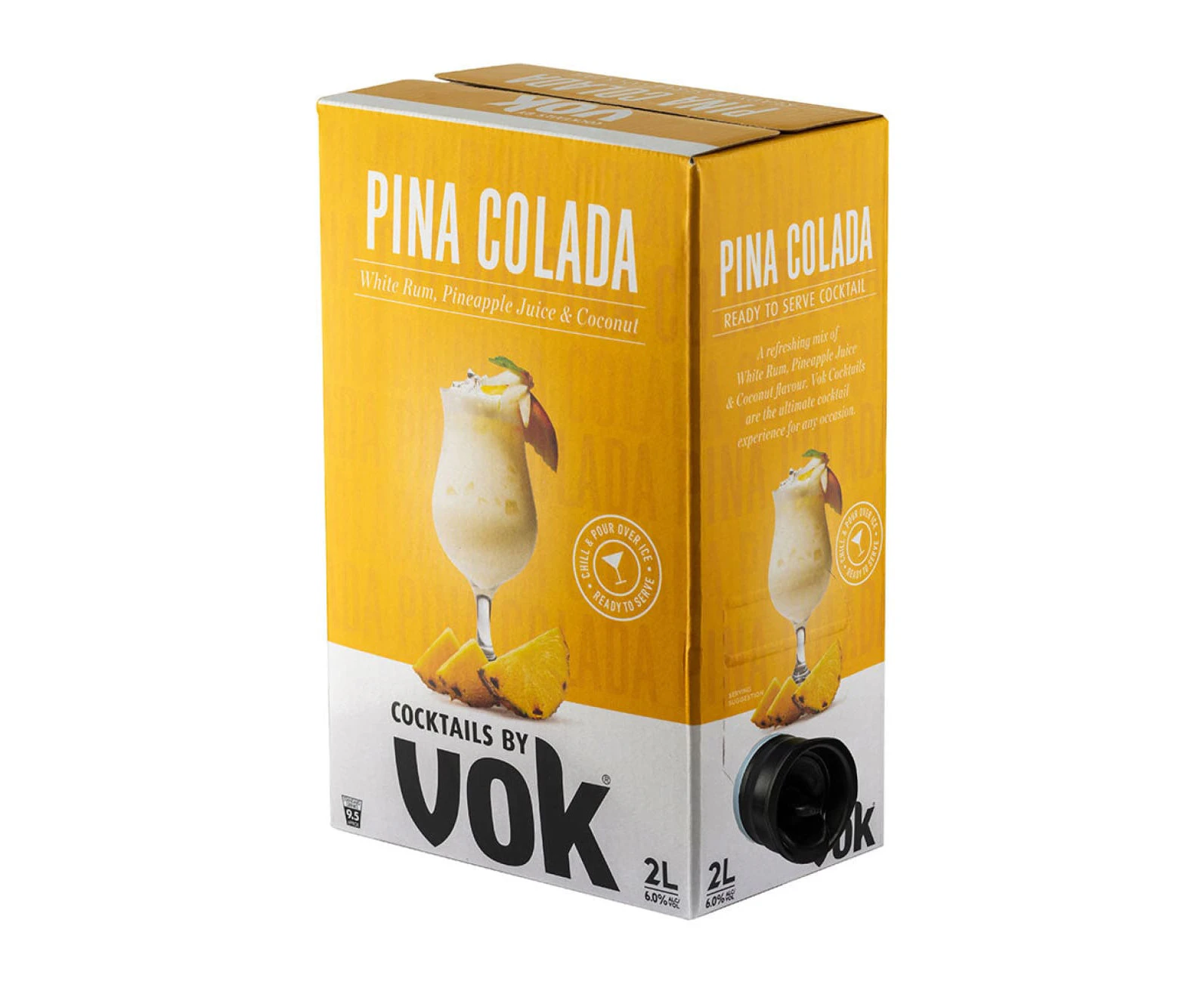 Vok Pina Colada Ready to Serve Cocktails, 2Lt 6% Alc.