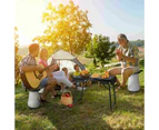 Costway 3pcs Camping Table Stool Set Picnic LED Telescopic Stools Outdoor Activity Seats Fishing Hiking Traveling