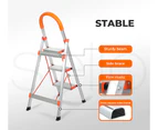 Traderight 3 Step Ladder Folding Aluminium Portable Multi Purpose Household Tool