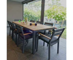 Outdoor Tuscany 8 With Capri Chairs With Teak Arm Rests In Charcoal - Outdoor Teak Dining Settings