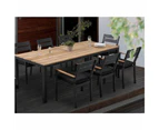 Outdoor Tuscany 8 With Capri Chairs With Teak Arm Rests In Charcoal - Outdoor Teak Dining Settings