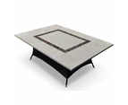 Outdoor Caesar Outdoor Large Travertine Stone Table Top Dining Table - Outdoor Tables