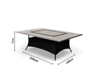 Outdoor Caesar Outdoor Large Travertine Stone Table Top Dining Table - Outdoor Tables