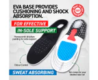 1st Care Men's Insoles 2 Pair Sports Orthotic Extra Support Sweat Absorbing - Black