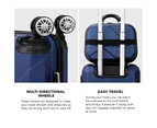 Mazam 2PCS Luggage Suitcase Trolley Set Travel TSA Lock Storage Hard Case Navy