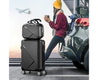 Mazam 2PCS Luggage Suitcase Trolley Set Travel TSA Lock Storage Hard Case Black