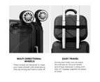 Mazam 2PCS Luggage Suitcase Trolley Set Travel TSA Lock Storage Hard Case Black