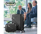 Mazam 2PCS Luggage Suitcase Trolley Set Travel TSA Lock Storage Hard Case Black