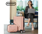 Mazam 2PCS Luggage Suitcase Trolley Set Travel TSA Lock Storage Hard Case Pink