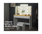 ALFORDSON Dressing Table Stool Set Makeup Mirror Desk LED 10 Bulbs White