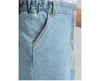 Millers Paperbag Waist Denim Shorts - Womens - Light Wash