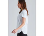 Katies Cotton Elastane Short Sleeve T-Shirt - Womens - Denim Blue Stripe