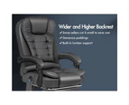 ALFORDSON Massage Office Chair Heated Seat Executive Racer Gaming PU Leather Grey