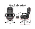 ALFORDSON Massage Office Chair Heated Seat Executive Racer Gaming PU Leather Grey