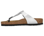 Birkenstock Unisex Gizeh Regular Fit Sandals - Silver