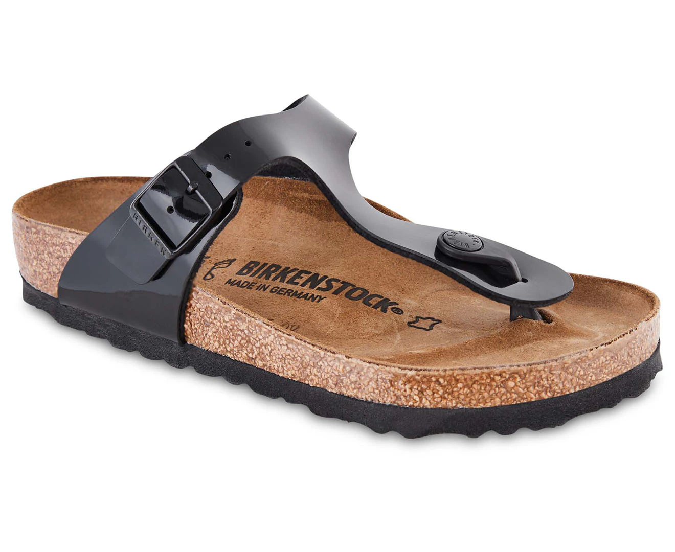 Birkenstock Unisex Gizeh Regular Fit Sandals - Black Patent