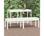 vidaXL 2-Seater Garden Bench White 159.5x44x45 cm Solid Wood Pine